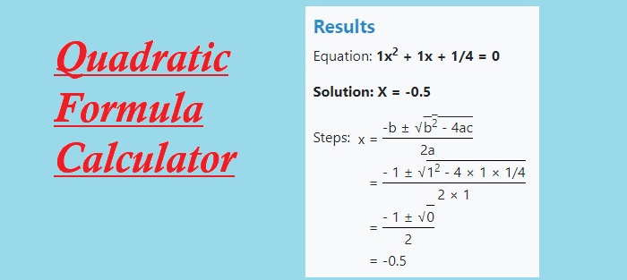 Quadratic Formula Calculator | Solve Equations - CoolCalculator